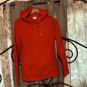 Red Columbia 1/4 button hoodie